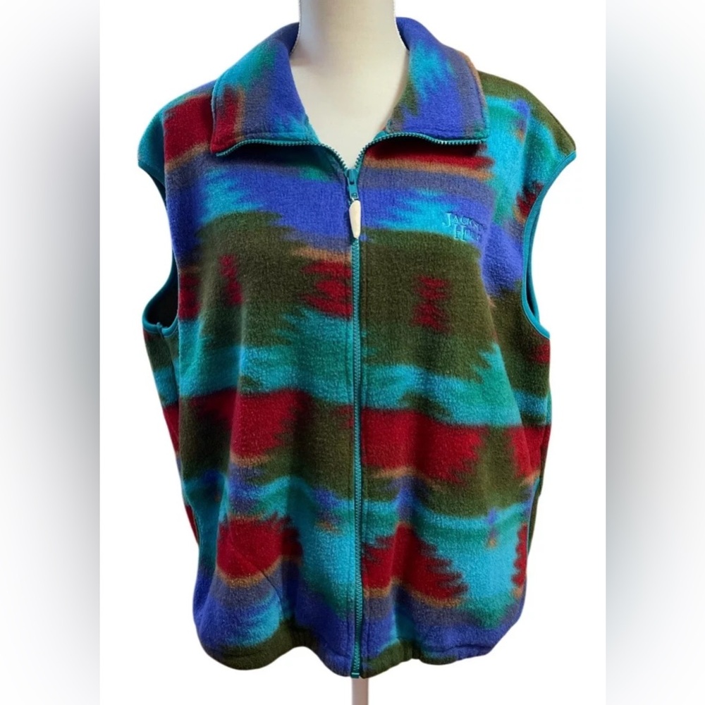 Vintage Little Big Horn Shirt Co Womens Fleece Vest Large Jackson Hole Outdoors